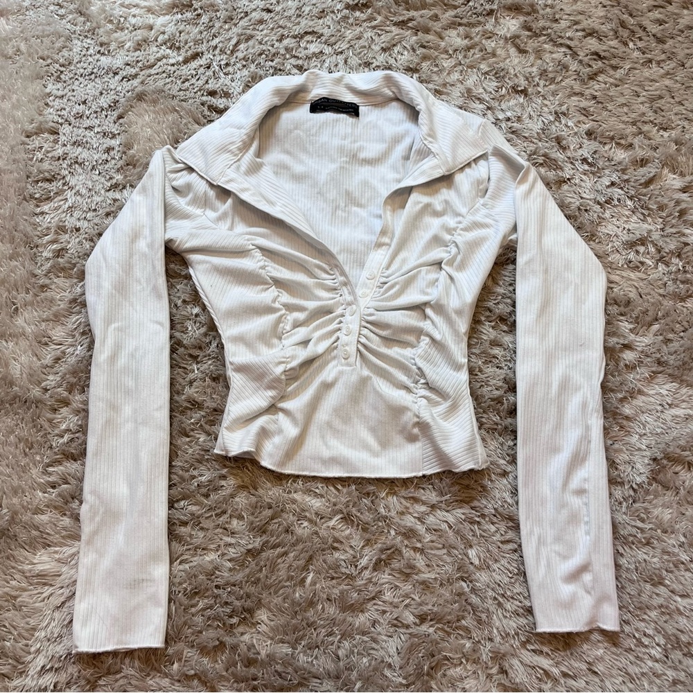 Urban Outfitters Button Down Ribbed Collared Shirt
